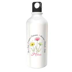 Garrafa/Cantil “Mãe” com Flores – Presente Prático e Especial
