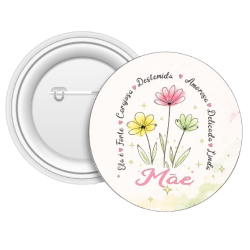 Pin “Mãe” com Flores – Lembrança Especial